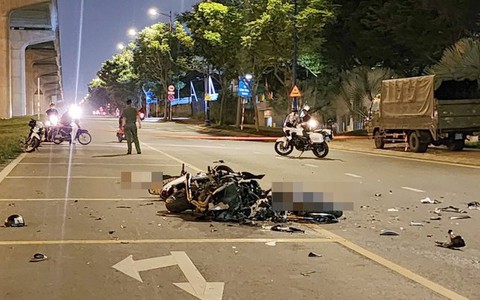 Hai người tử vong tại chỗ sau va chạm giữa xe máy với mô tô phân khối lớn