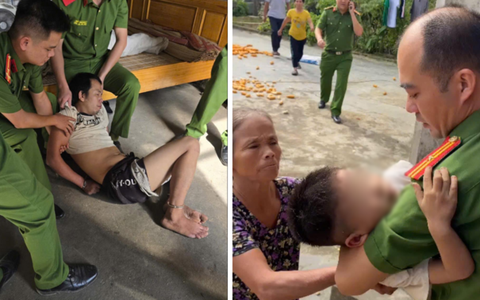Nghẹt thở màn giải cứu bé trai bị đối tượng tâm thần cầm dao khống chế, đánh đập