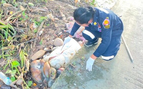 Phát hiện 2 bao tải căng phồng có mùi hôi trôi trên sông, cảnh sát vớt lên mở ra thì bàng hoàng với thứ bên trong