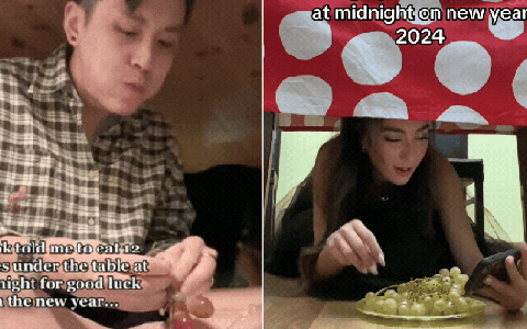 Một nửa TikTok chuẩn bị chui xuống gầm bàn ăn nho đêm giao thừa, lý do vì sao?
