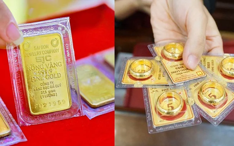 Năm 2024, vàng nhẫn tăng dữ dội gần 21 triệu/lượng, gấp đôi mức tăng vàng miếng