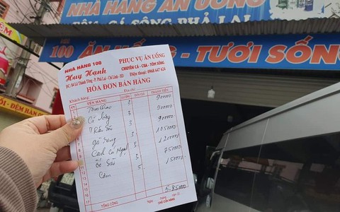 Đoàn khách 17 người dùng bữa hết 5,8 triệu đồng, tố bị "chặt chém"