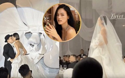 Hoa cưới của siêu mẫu Tuyết Lan chứa đựng ý nghĩa xúc động, không gian cưới thiết kế độc lạ gây ấn tượng với dàn khách