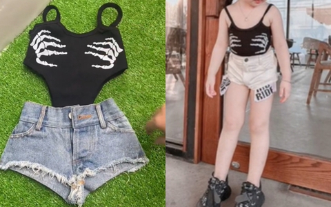 Set đồ "cháy phố" cho bé gái bỗng hot, có mẹ khen cá tính, mẹ khác lại lo lắng liệu có phản cảm?