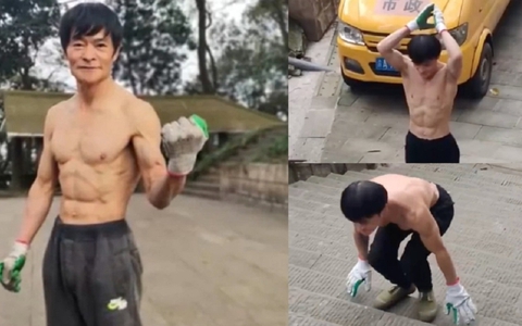 Ông nội 70 tuổi có thân hình 6 múi nhờ cách thể dục kỳ lạ