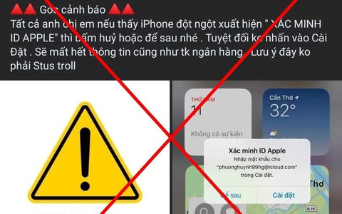 Xôn xao thông báo "xác minh ID Apple" trên iPhone sẽ mất hết tài khoản ngân hàng, sự thật là gì?