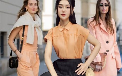Phối đồ công sở với tông cam đào 'hot trend'