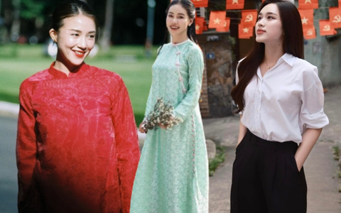 Street style sao Việt: Đỗ Hà ăn mặc chỉn chu, một gia đình diện áo dài đỏ rực ngày nghỉ lễ 