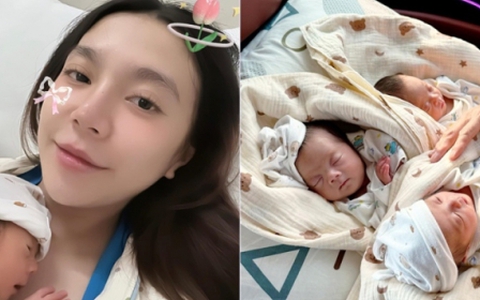 Team bỉm sữa phát sốt với mẹ 9X đẻ tam thai tự nhiên, 3 bé gái sinh non vẫn đáng yêu như thiên thần