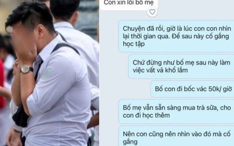 Một đoạn tin nhắn nói lên tình cảnh bối rối của nhiều gia đình sau kỳ thi lớp 10: Nếu con không đỗ, ai là người buồn hơn?