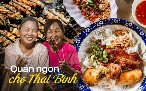 Ẩm thực trong chợ: Quán bún thịt nướng kẹp que tre biến tấu 3 miền tuổi đời gần 70 năm, từ dân văn phòng đến khách nước ngoài đều mê đắm
