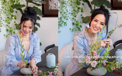 Diva Hồng Nhung trổ tài cắm hoa, hội chị em bị "hút hồn" bởi chiếc bình lấy cảm hứng từ hòn đá trong vườn nhà
