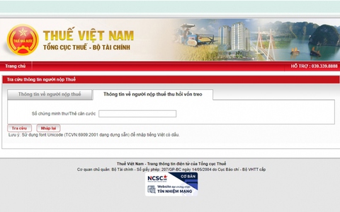 Cảnh báo giả mạo website của Tổng cục Thuế