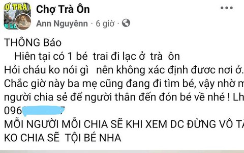 Cảnh báo thông tin giả mạo tìm trẻ lạc