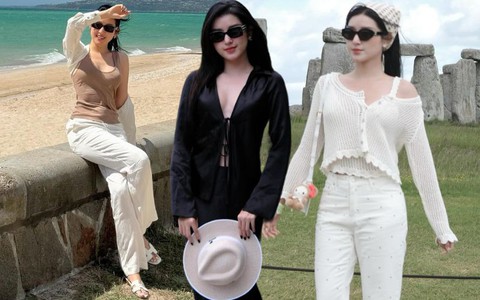 Nàng Á hậu chỉ diện trang phục màu trung tính đi du lịch mà vẫn nổi bật, ăn ảnh