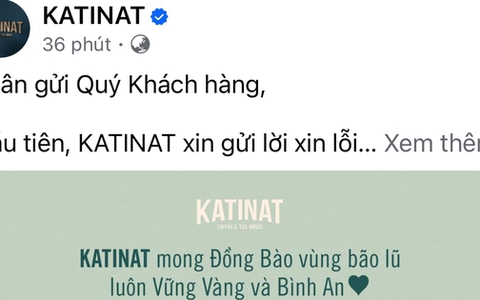 KATINAT thông báo ủng hộ 1 tỷ đồng cho đồng bào vùng lũ sau bài đăng gây tranh cãi