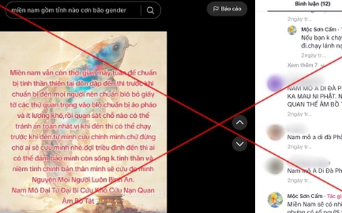 'Cảnh báo miền Nam chìm trong biển nước sau bão Yagi' là tin giả