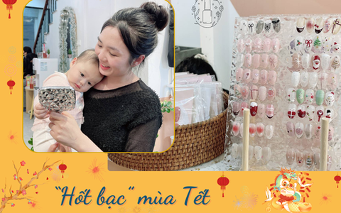 Ngày cuối năm trong tiệm nails của mẹ bỉm sữa Hà Nội: Vừa bế con vừa nối mi cho khách, 12 tiếng phục vụ cả trăm khách chen nhau