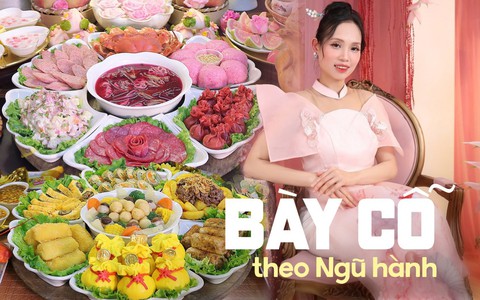 Đầu xuân gặp mẹ đảm Hà Nội mê bày cỗ theo Ngũ hành, dù bận mấy cũng dành thời gian vào bếp cùng 5 con