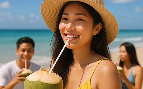 Tôi đi chơi vẫn chăm uống loại nước vừa lành vừa sạch này vì nó chống tia UV, ngăn sạm da cực tốt