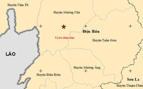Động đất 5 độ Richter gây rung lắc nhà cửa ở Điện Biên