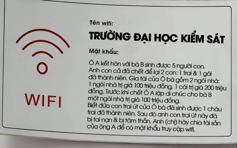 Ngỡ ngàng trước wifi một trường ĐH tại Hà Nội: Gợi ý mật khẩu giải như đề thi, muốn truy cập được phải biết... chia tài sản
