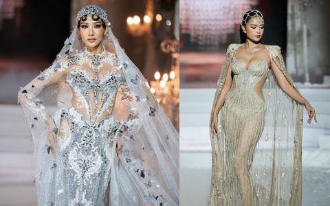 Show diễn của NTK Chung Thanh Phong: Hoàng Thùy, Ngọc Châu chinh phục mẫu váy cưới sexy hiểm hóc