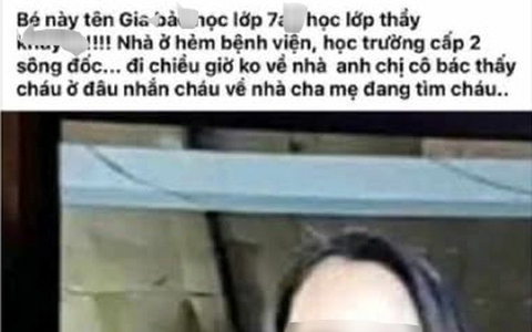 Nội dung "tâm sự buồn" của 1 học sinh lớp 7 trước khi mất tích