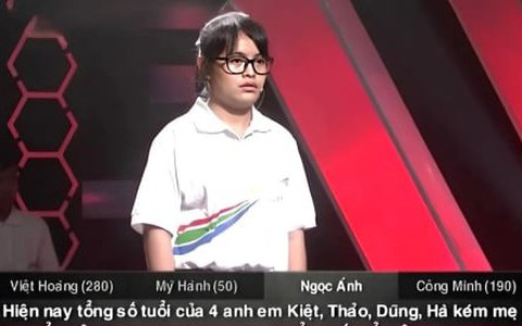 Câu đố tiểu học ‘tính tuổi mẹ’ khiến cả 4 thí sinh Olympia chào thua
