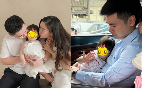 Chồng chủ tịch của Đỗ Mỹ Linh có hành động này khi ái nữ "õng ẹo", nhìn là biết chiều con gái cỡ nào