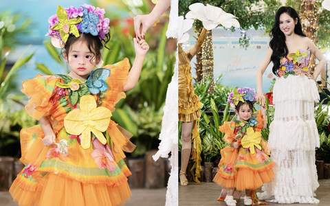 Á hậu Trúc Ny cho con gái 22 tháng tuổi học tiếng Anh, tiếng Trung, catwalk từ sớm