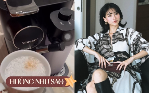 Hoa hậu Phương Khánh chi 20 triệu sắm máy pha café, nhìn đã thấy sang xịn "ngút trời"