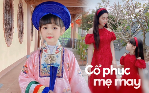 Nàng mẫu nhí xinh như búp bê bên những bộ cổ phục mẹ may: Hành trình thêu dệt tình yêu văn hóa cho các bạn nhỏ qua đường kim mũi chỉ