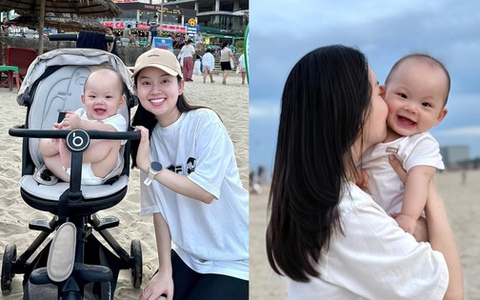 Mới 9 tháng tuổi đã vi vu Đà Nẵng nghỉ hè hơn tháng, quý tử nhà Ly Kute gây sốt vì quá dễ thương