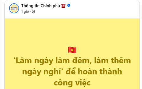 Page Thông tin chính phủ đăng 1 thông điệp, gần 19.000 người hưởng ứng