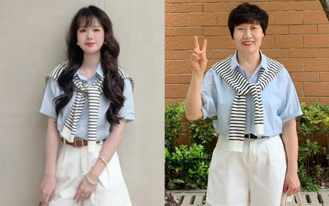 Người phụ nữ trung niên chuyên diện "sơ mi thiếu nữ" và được khen nức nở vì mặc đẹp