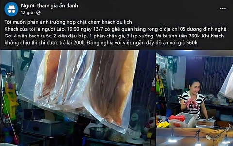Phạt quán vỉa hè 'chặt chém' du khách Lào vài que xiên nướng giá 760 nghìn đồng