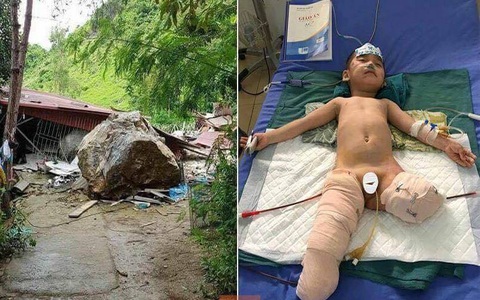 Mẹ bị thương, con trai 4 tuổi phải cắt 2 chân vì đất đá sạt lở vùi lấp nhà ở Sơn La