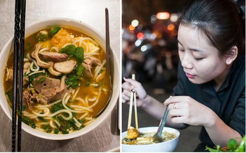 Cuối tuần dạo quanh phố đi bộ, đừng quên ghé hàng bún "vỉa hè" Hà Nội 20 năm tuổi