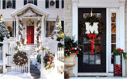 Những ý tưởng trang trí mặt tiền cho ngôi nhà đón Noel