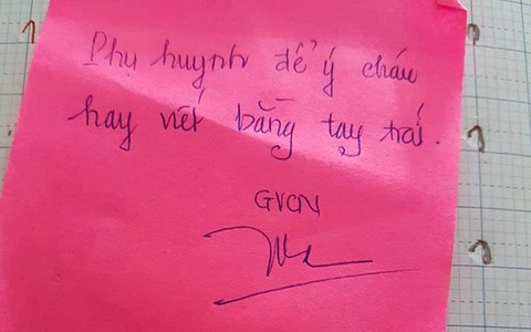 Không cho học sinh viết tay trái, cô giáo đánh mắng và viết giấy gửi về cho bố mẹ