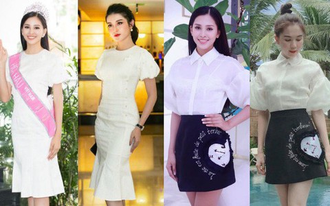 Mới đăng quang chưa đầy 1 tháng, HH Trần Tiểu Vy đụng váy áo liên hoàn với cả loạt người đẹp Vbiz