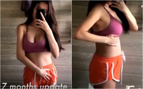Mẹ 9x xinh đẹp khoe ảnh bụng bầu 7 tháng vẫn phẳng lì đến không thể tin nổi