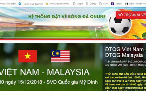 Xuất hiện trang web bán vé bóng đá giả mạo LĐBĐ Việt Nam