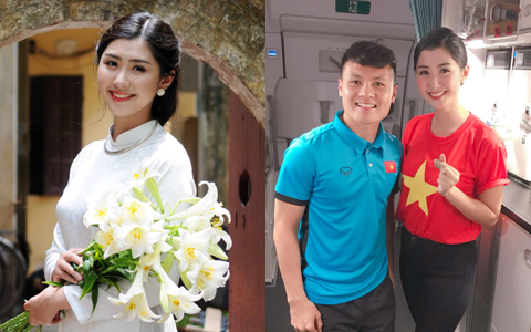 Nữ tiếp viên hàng không xinh đẹp gây "bão mạng" khi chụp ảnh cùng đội tuyển Việt Nam, tiết lộ bất ngờ về Quang Hải