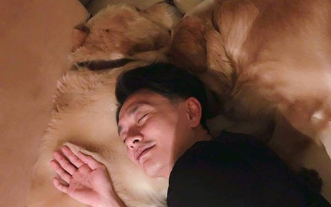 Không ai như Huỳnh Tông Trạch, nhảy múa với cún cưng trên phim trường