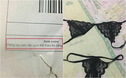 Đặt mua găng tay thể thao qua mạng, chàng trai bưng mặt khóc vì nhận được đồ lót ren phụ nữ