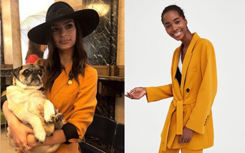 Không váy trắng lộng lẫy, mỹ nhân siêu vòng 1 Emily Ratajkowski chọn bộ suits của Zara giá hơn 4 triệu đồng làm trang phục cưới