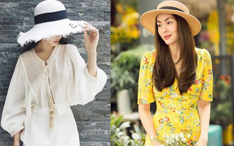 Học sao Việt cách chọn và kết hợp mũ cói sao cho thật duyên dáng khi diện cùng trang phục hè