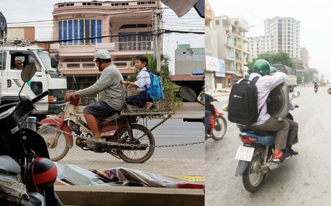 Bức ảnh bố chở con lên Hà Nội nhập học khiến nhiều người bồi hồi xúc động, ai cũng thấy chính mình trong đó